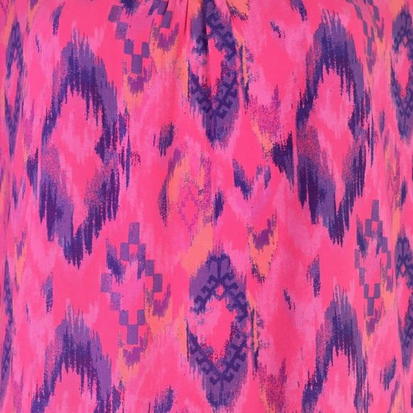 Fresh Produce Dress Size XS-Small Aztec Print Pink Rayon Open Sleeves #22494 - Picture 3 of 8